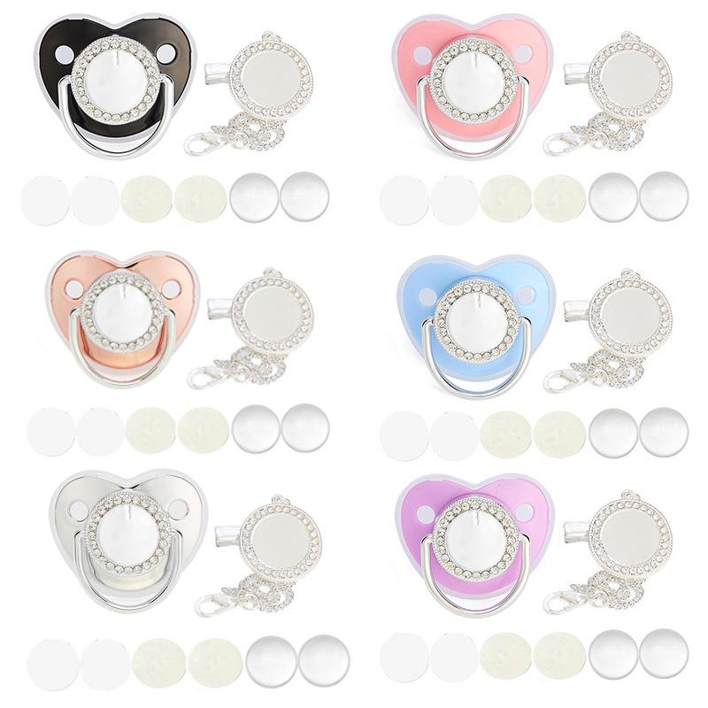 Baby Clothing Gift Set - Silver Color Blank Baby Pacifier with