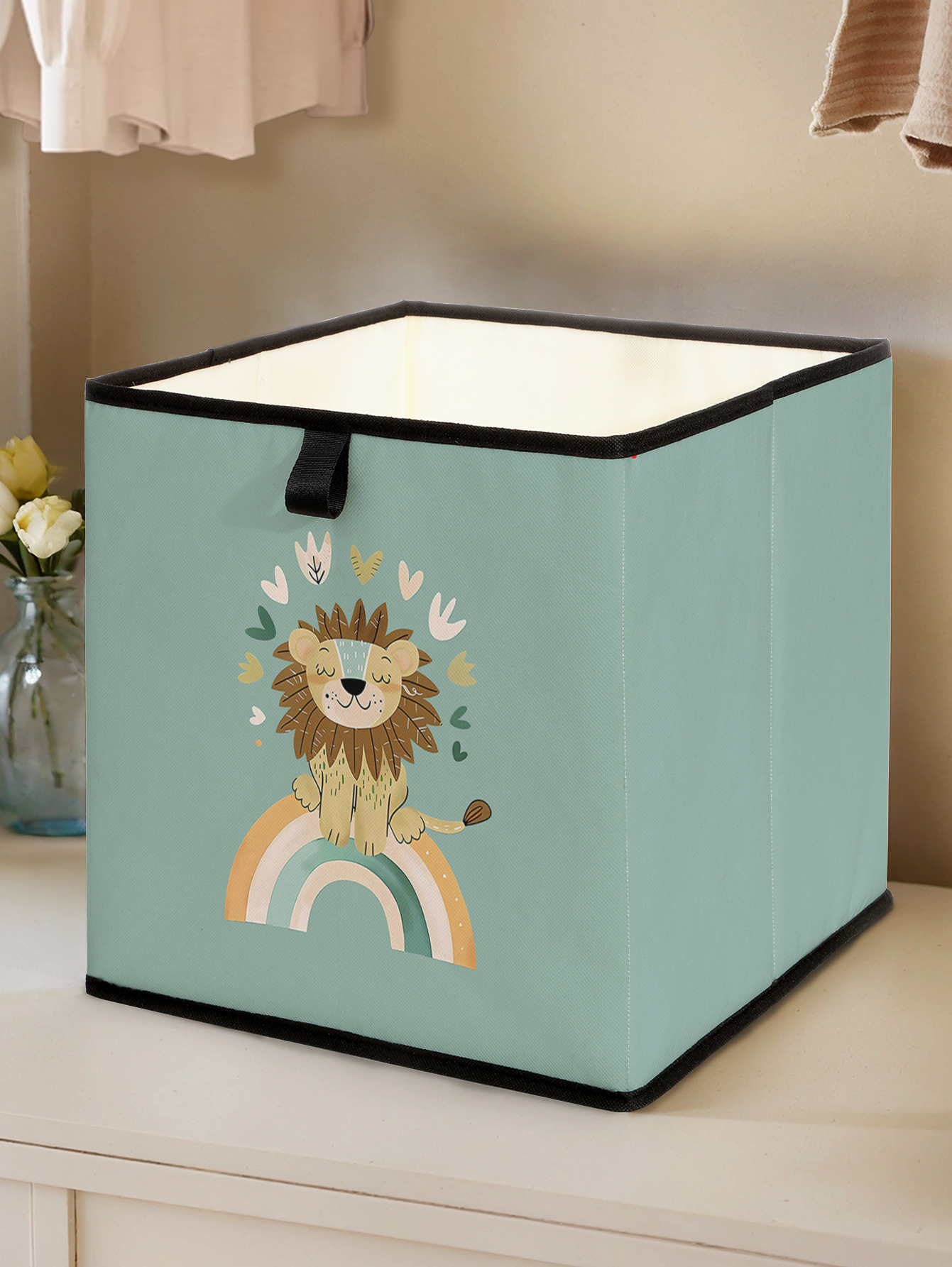 Baby Clothing Storage - Cute Lion Rainbow Print Foldable Storage