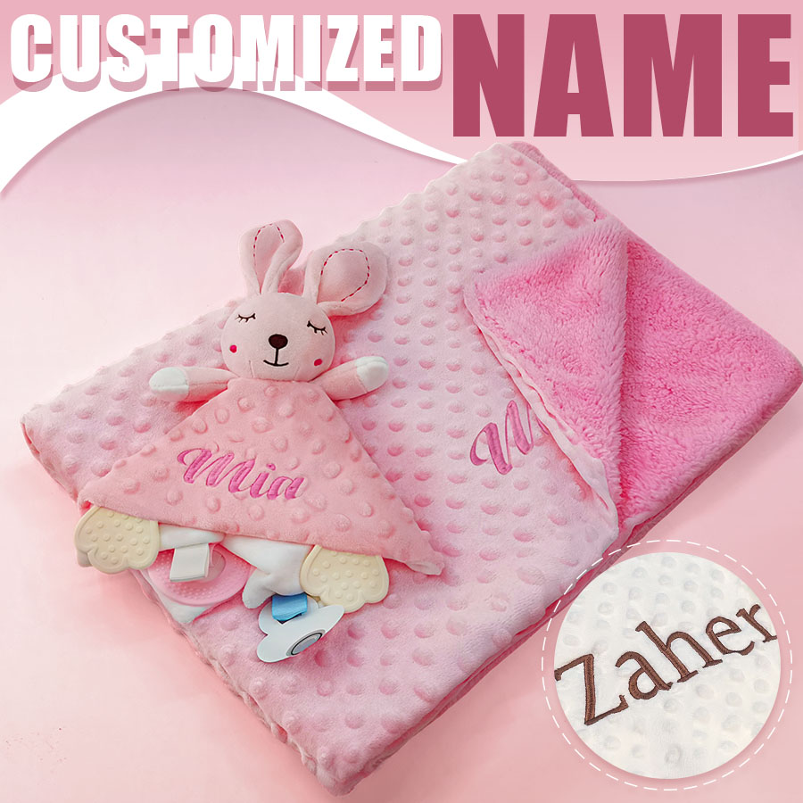 Baby Clothing Gift Set - Personalized Baby Name Baby Security Blanket